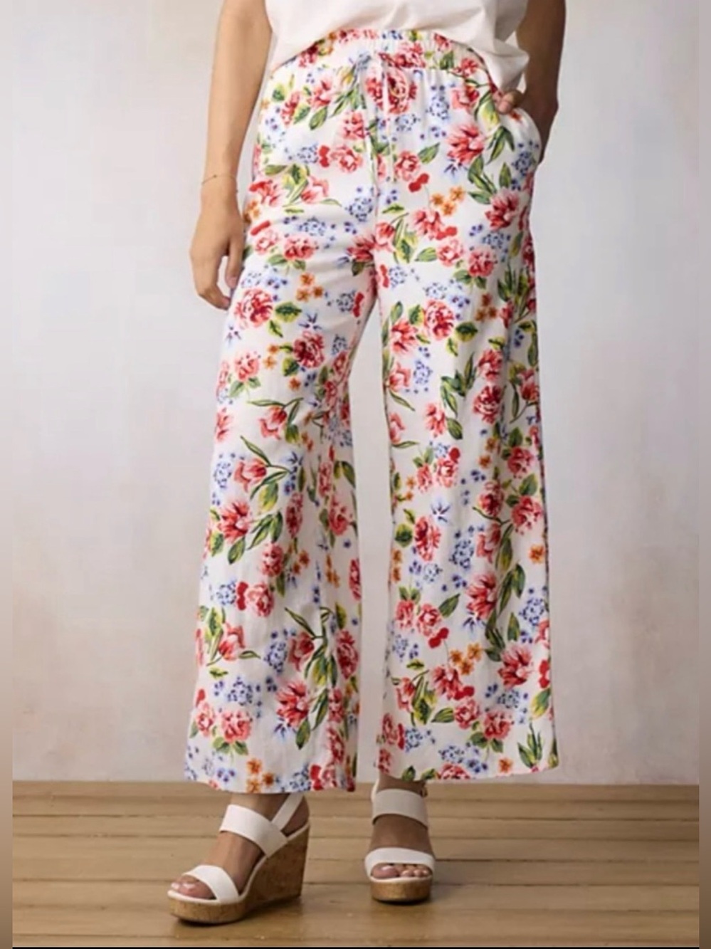 NEW…LC Lauren Conrad Floral Wide-Leg Pull-On Pants
